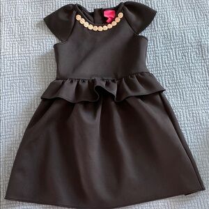 Lilly Pulitzer Elegant Black Kids Dress with Gold Accents
